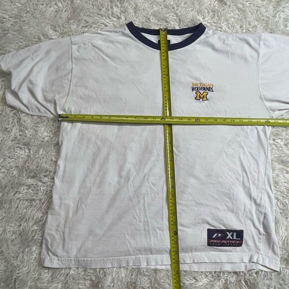 Vintage Michigan Wolverines T Shirt Pro Player Ringer Tee Size XL - Picture 2 of 5